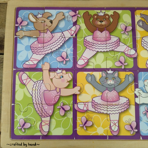 Melissa & Doug Fresh Start Wooden Jigsaw Puzzle Ballerinas & Butterflies 24 Pcs - Picture 4 of 9